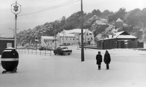 Snow covers West Park in 1963... This picture probably taken by an Evening Post photographer, shows Peter Judge and his sister ...