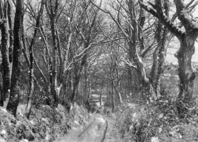 An unidentifid snow-covered lane - year unknown
