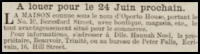 Miss Hannah Noel advertised the property to let in 1880 in Chronique de Jersey when the family grocery shop closed after some 20 years