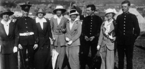 Families visiting a Militia camp, picture by Percival Dunham