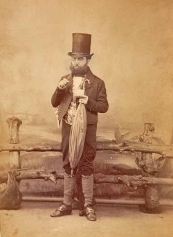 A man photographed in costume by Asplet and Green, c 1870