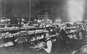 Another picture inside Halkett Place Post Office sorting room