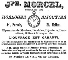 1887 advert from L'Almanach de la Gazette de Jersey