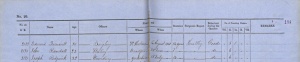 A record of Edward Quenault's time on the Bermuda convict hulk. In 1853 he was transferred from the hulk to the island of Boaz in Bermuda, where the convicts had built barracks. They were all gradually transferred from the hulks, on which conditions are known to have been terrible, with prisoners' beds crammed into confined spaces, with as little as five feet headroom