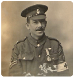 Corporal John William Romeril, MM, a stretcher bearer with the Royal Army Medical Corps, was serving with the Militia at the outbreak of war and joined the Army in September 1914. He was sent to France in July the following year. He was awarded the Military Medal in October 1918 for bravery in recovering and tending to the wounded while under fire at Gouzencourt. The son of George Francis Romeril and Mary, nee Rice, he was born in St Helier in 1899