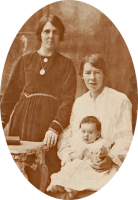 Elsie Jandron (1886-1968) with one of her sisters and baby son
