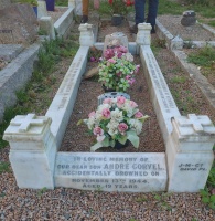 Family grave including Andre Gorvel, who drowned at the age of 19 while attempting to escape from Jersey during the German Occupation
