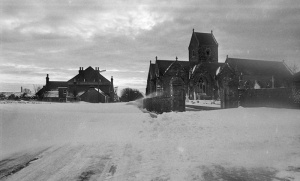 Heavy snowfall at St Lawrence Church