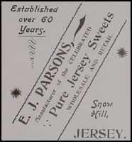 E J Parsons made and sold sweets at Snow Hill in 1900