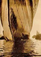 A close-up of the hull, showing the damage