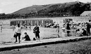 Bathing huts on the beach