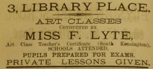 Miss Lyte ran art classes at No 3