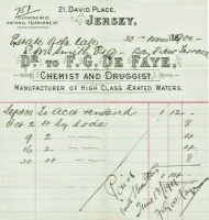 A 1900 account from the David Place pharmacy