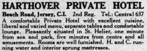 Harthover Private Hotel advert