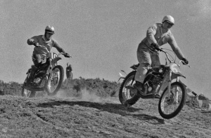 Norman de Gruchy leads Jimmy Lees-Baker in a scramble on the St Ouen's Bay dunes