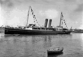 Roebuck dressed overall, probably on her maiden voyage to Jersey, photographed by Philip Morel-Laurens