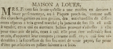 Mrs Fixott advertised the house behind hers for rent in Gazette de l’Ile de Jersey in 1803