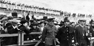 Further scenes of French military reservists departing the Island in August 1914 – the harbour authorities had to erect barricades to hold back crowds of well-wishers who came to say goodbye.