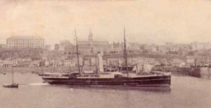 The Jersey boat leaves Granville in 1906