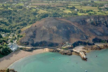 Bouley Bay after a devastating furze fire in 2006