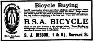 Bisson cycle dealers in Burrard Street in 1910