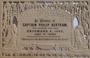 Mourning card for Captain Philip Bertram