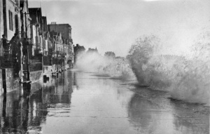 A storm hits the seafront in 1956