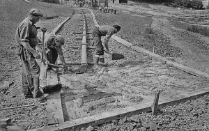 Dam construction in 1949