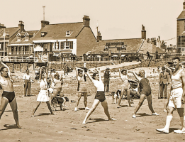 Gymnastics on the beach