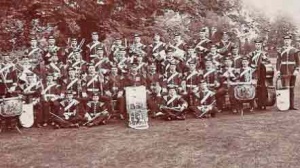 A military band in 1907; probably the East Surreys