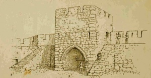 A reconstruction of the entrance from the inside