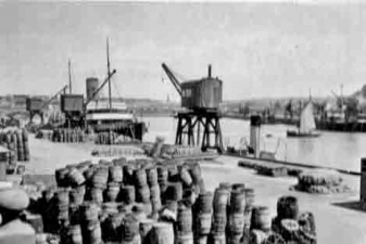 Potato barrels on the Albert Pier