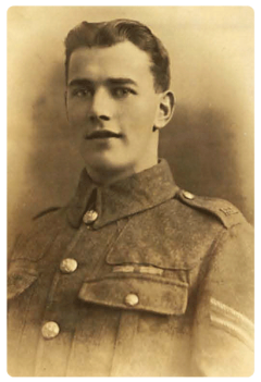 Corporal Reginald Carpenter, MM, was formerly a member of the Militia and joined up at the outbreak of war, serving in France from 9 August 1914 and remaining on active service with the Royal Army Service Corps for over four years. He was at the battlefront at Ypres and Chateau Thierry. He was selected by his colleagues to receive one of two Military Medals awarded to his company in March 1918. Born in St Helier in 1895, he was the son of John William and Gertrude, nee Gardner. In 1911 the family was living at 30 New Street. Reggie, as he was known to his five brothers and five sisters, was an apprentice cycle repairer.