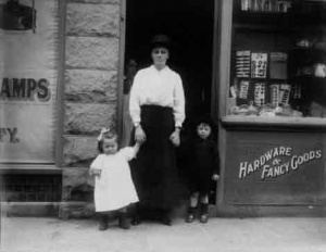 Francis Foot's photograph of his wife Margaret and children Dora and George