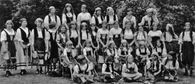 Another image from the fête held at Government House on 6 July 1916 showing the group that performed the Polish Village Dance.
