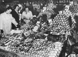 Bazire's fruit and veg stall in the Market