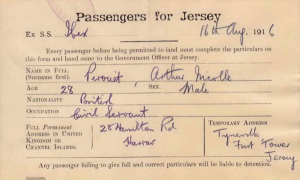 Arethur Nicolle Pirouet's return to Jersey after the Occupation