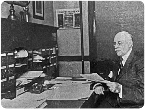 Arthur Philip Robert Patriarche (1848-1920) in his office as vice-president at Pere Marquette Railroad
