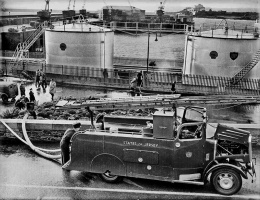 Fire engine at the harbour
