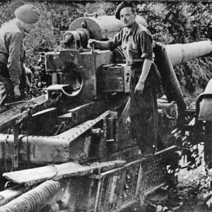Moving a German gun at St Martin