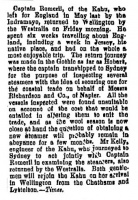 Hawkes Bay 1898 - Captain George Romeril (1844-1922) commanded the Kahu and Toroa, and traded for many years in Chatham Islands. These ships provided a service between New Zealand and the Chatham Islands. Captain Romeril retired in 1900 after fourteen years of service on these two ships.