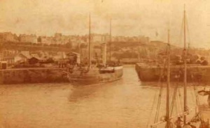 Jersey boat leaves Granville in 1890