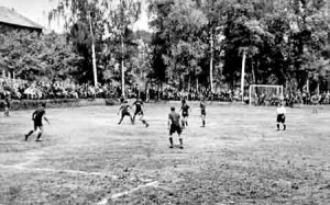 An inter-island football match at Biberach in 1943