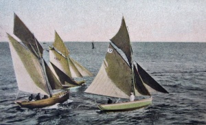 Boats at a La Rocque regatta in the 1900s