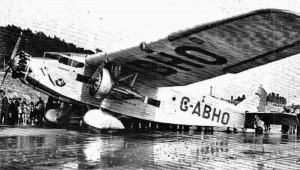 A visit by a Ford Trimotor in May 1934 to collect a backlog of passengers