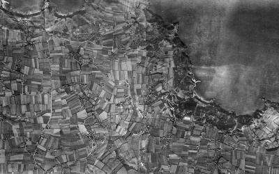 Bouley Bay is to the right of this aerial reconnaisance photograph