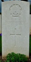 The grave of Great War casualty Alfred Albert Robilliard at Daours Communal Cemetery Extension, Somme