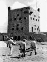 Forced workers on Grouville Common by Fort Henry