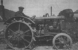 Francis William de Gruchy (1888-1961), on his International tractor in the 1930s
