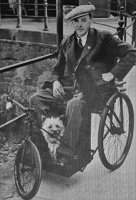 George William Ford with his Australian wheelchair which he used after being injured at Gallipoli